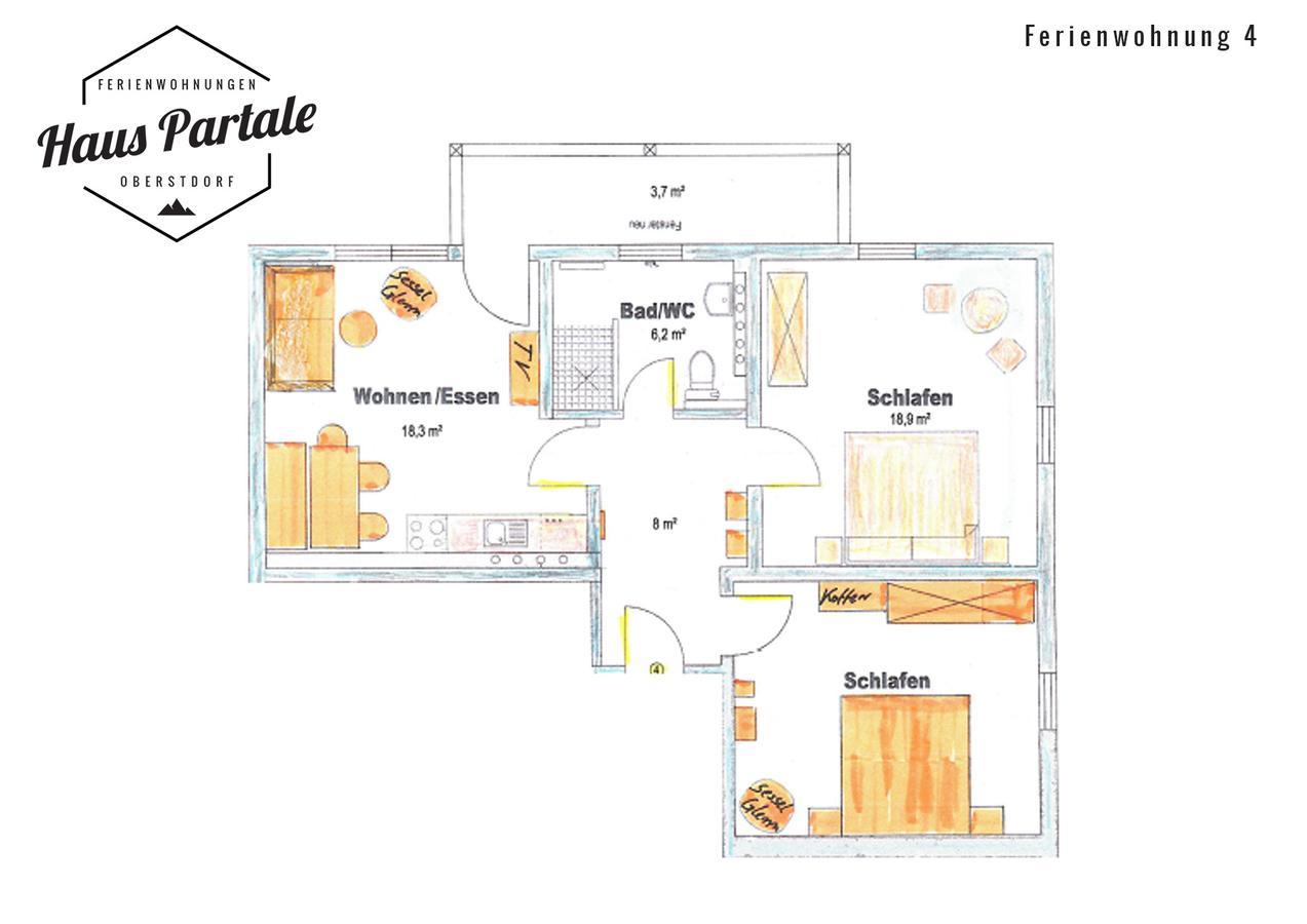 オーベルストドルフHaus Partaleアパートメント エクステリア 写真